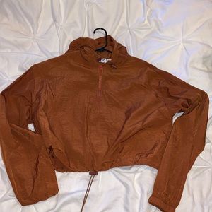 Tan Cropped Windbreaker